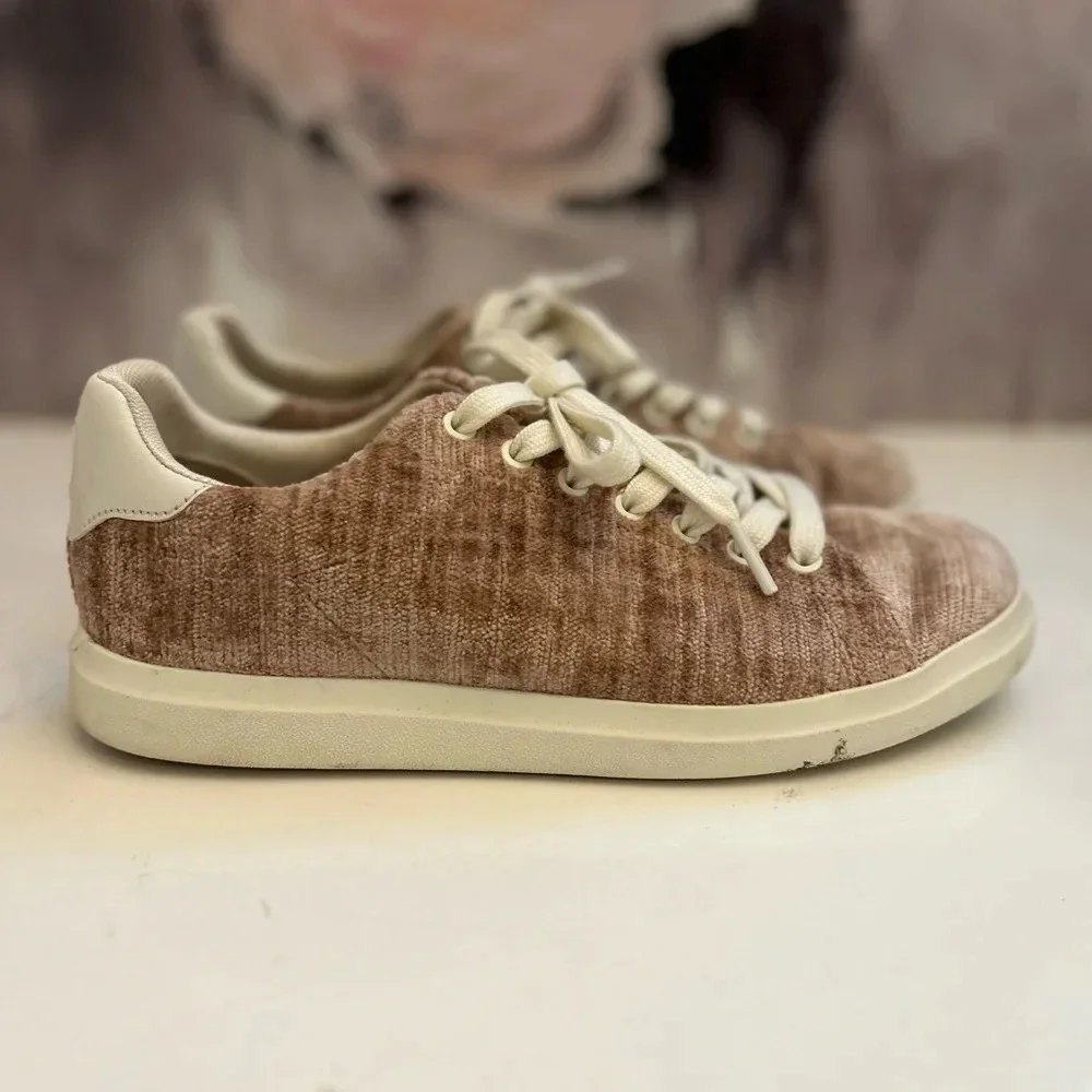 ! Tory Burch Howell Velvet Sneaker Mauve Pink Womens